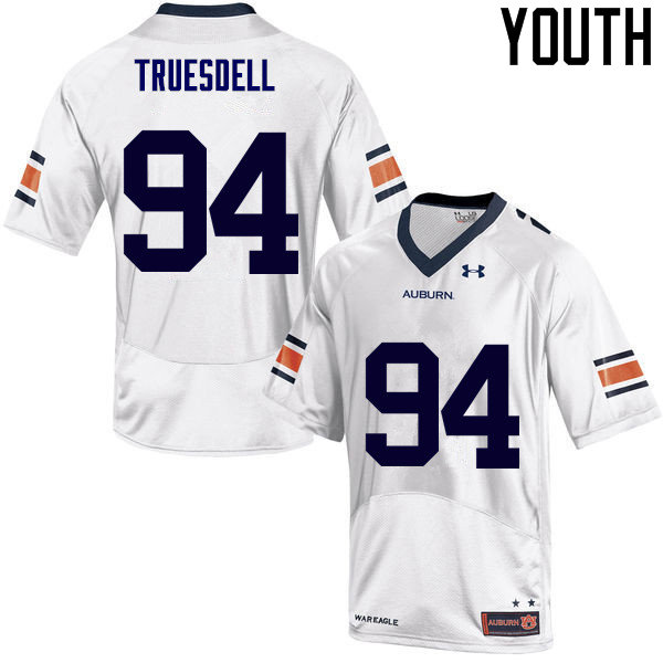 Youth Auburn Tigers #94 Tyrone Truesdell College Football Jerseys Sale-White - Click Image to Close